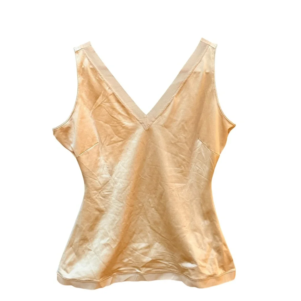 Spanx Shapewear Women XL Beige V-Neck Camisole Tank Top Smoothing Slimming Cami